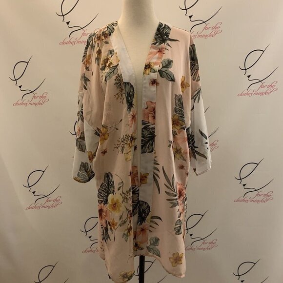 Derek Heart. Size Large. Pink Open Cardigan Kimono Duster Topper. B41 - Picture 1 of 8